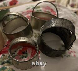 VINTAGE 1950s TALA GREEN CREAM KITCHEN ENAMEL TIN 4 NESTING PASTRY CUTTERS RETRO