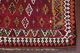 Vintage Geometric Burgundy Kilm Kashkoli Flat-woven Area Rug Wool Carpet 5'x8