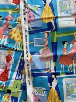 VINTAGE RARE HARD TO FIND MICHAEL MILLER Retro Kitchen Fabric YARDAGE