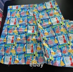 VINTAGE RARE HARD TO FIND MICHAEL MILLER Retro Kitchen Fabric YARDAGE