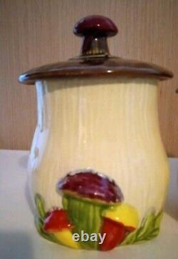 VTG MCM Mushroom Canisters, Set 4, Double Sided Design, Original Lids 545