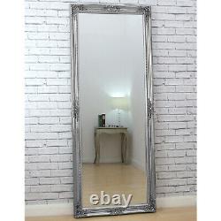 Verona Full Length Silver Shabby Chic Leaner Wall Mirror 183cm x 74cm 6ft Tall