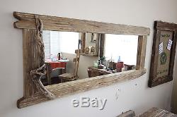 Very Large Rustic Distressed Driftwood Wood Farnhouse mirror