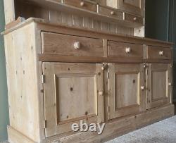 Very Large Rustic Vintage Antique Pine Country Kitchen Dresser Freestanding Unit