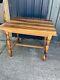 Very Unusual Vintage Brown Wooden Dining Kitchen Table