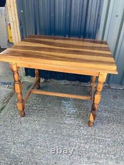 Very Unusual Vintage Brown Wooden Dining Kitchen Table