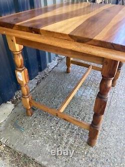 Very Unusual Vintage Brown Wooden Dining Kitchen Table