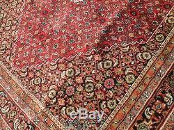 Very large antique vintage rug carpet wool 196 x 301cm pers ian bid-jar