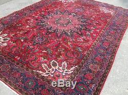 Very large antique vintage rug carpet wool 202 x 282 cm pers ian