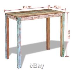 VidaXL Breakfast Bar Table Dining Kitchen Solid Reclaimed Wood 115x60x107 cm
