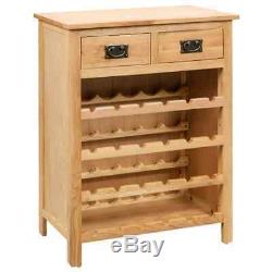 VidaXL Solid Oak Wood Wine Cabinet Drink Bottle Storage Organiser Holder Rack