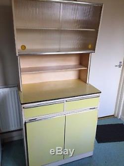 Vintage 1950S Larder Kitchen Cupboard Cabinet 60S Retro Freestanding Yellow
