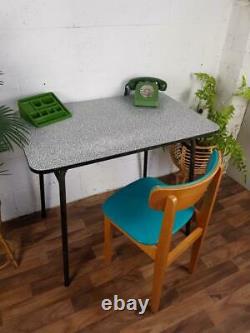 Vintage 1950's Grey Mosaic Formica Kitchen Table Desk Mid-Century Scandi Retro