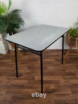 Vintage 1950's Grey Mosaic Formica Kitchen Table Desk Mid-Century Scandi Retro