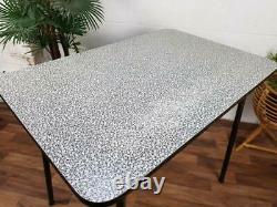 Vintage 1950's Grey Mosaic Formica Kitchen Table Desk Mid-Century Scandi Retro