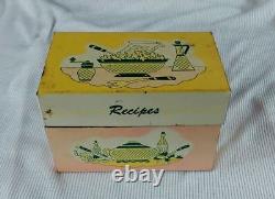 Vintage 1950's Pink Retro Atomic Mid Century Recipe Holder Box Kitchen Decor