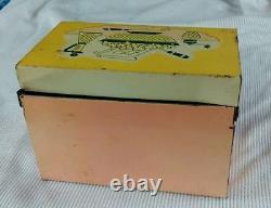 Vintage 1950's Pink Retro Atomic Mid Century Recipe Holder Box Kitchen Decor