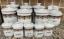 Vintage 1950s German Floral Canister Set Full 12-Piece Retro Kitchen Decor