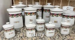 Vintage 1950s German Floral Canister Set Full 12-Piece Retro Kitchen Decor