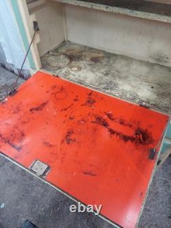 Vintage 1950s Hoosier-Style Kitchen Cabinet Cupboard Green & Cream Wood F304