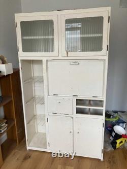 Vintage 1950s Kitchenette Larder Reeded Glass Drinks Cabinet Pantry Cupboard