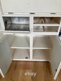 Vintage 1950s Kitchenette Larder Reeded Glass Drinks Cabinet Pantry Cupboard