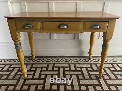 Vintage 1950s Yellow kitchen table with drawers, Farmhouse Retro