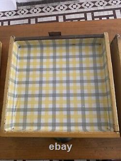 Vintage 1950s Yellow kitchen table with drawers, Farmhouse Retro