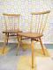 Vintage 1960's Ercol Pair Of Model 391 Dining Chairs Elm & Beech Stick Back Mcm