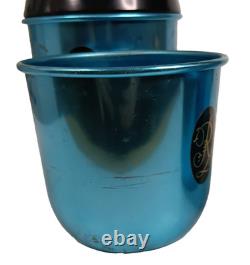 Vintage 1960's Jason Lot of 4 Blue Anodised Aluminium Retro Kitchen Canisters