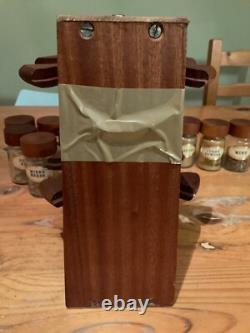 Vintage 1960's Teak Wall Mounted Rotating Spice Rack