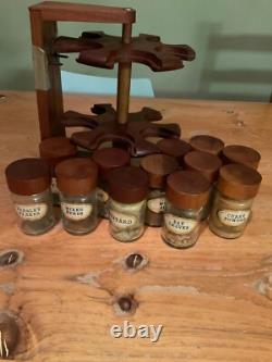 Vintage 1960's Teak Wall Mounted Rotating Spice Rack Vintage 1960's Teak Wall Mounted Rotating Spice Rack