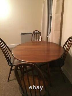 Vintage 1960s Ercol Drop Leaf Dining Table And 4 Chairs
