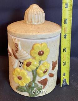 Vintage 1970's Retro 3 Ceramic Kitchen Cannisters