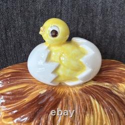 Vintage 1970s Chicken Little Rooster Ceramic Kitchen Wall Clock Sears Roebuck