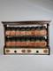 Vintage 1970s Emsa German Wooden Spice Rack 16 Glass Jars 2 Drawers Retro