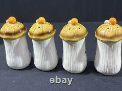 Vintage 1976 Old Japan MERRY MUSHROOM KITCHEN CANISTER SET Lot Of 13 Pieces