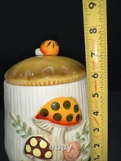 Vintage 1976 Old Japan MERRY MUSHROOM KITCHEN CANISTER SET Lot Of 13 Pieces