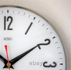 Vintage 21cm Metamec Wall Clock White Retro Mid Century 1970s Kitchen Clock