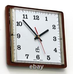 Vintage 23cm Japy Wall Clock French Retro Mid Century Atomic Wooden Formica