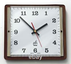 Vintage 23cm Japy Wall Clock French Retro Mid Century Atomic Wooden Formica