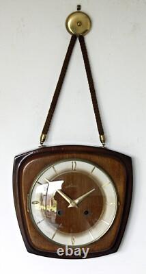 Vintage 23cm Kaia Wall Clock German Retro 1970s Mid Century Roped Clock Gift