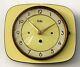 Vintage 23cm Odo Wall Clock French Yellow Formica Retro Mid Century Atomic