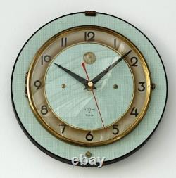 Vintage 23cm SMI Wall Clock French Formica Retro Mid Century Atomic Wooden