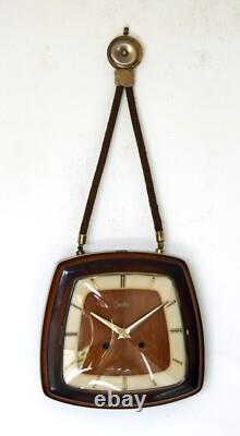 Vintage 23cm Zentra Wall Clock German Retro Mid Century Roped Clock Gift