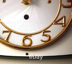 Vintage 24cm French Wall Clock Super Quinze Formica Retro Mid Century White