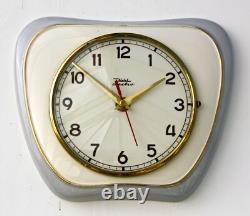Vintage 25cm Diehl Wall Clock Ceramic Retro Atomic Mid Century Grey German