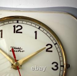 Vintage 25cm Diehl Wall Clock Ceramic Retro Atomic Mid Century Grey German