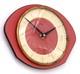 Vintage 25cm French Wall Clock Ffr Red Formica Retro Mid Century Atomic Gift
