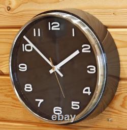 Vintage 25cm Metamec Wall Clock Brown Retro Mid Century 1970s Kitchen Clock